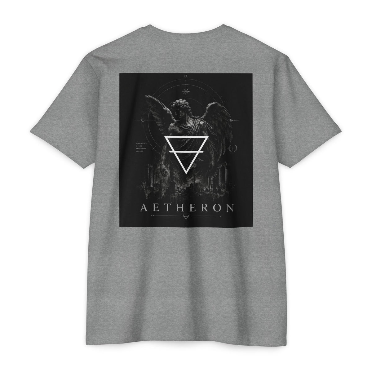 Aetheron Celestial Angel Tee – Gothic Sculpture Back Print