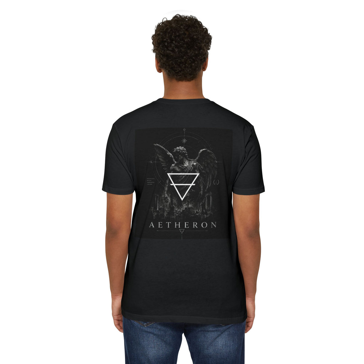 Aetheron Celestial Angel Tee – Gothic Sculpture Back Print