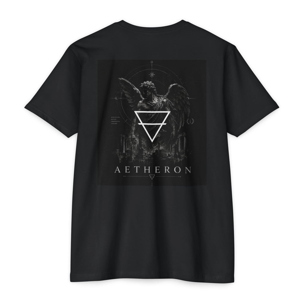 Aetheron Celestial Angel Tee – Gothic Sculpture Back Print