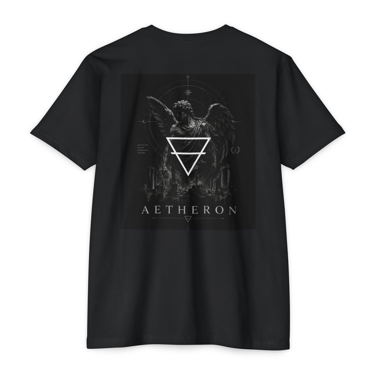 Aetheron Celestial Angel Tee – Gothic Sculpture Back Print