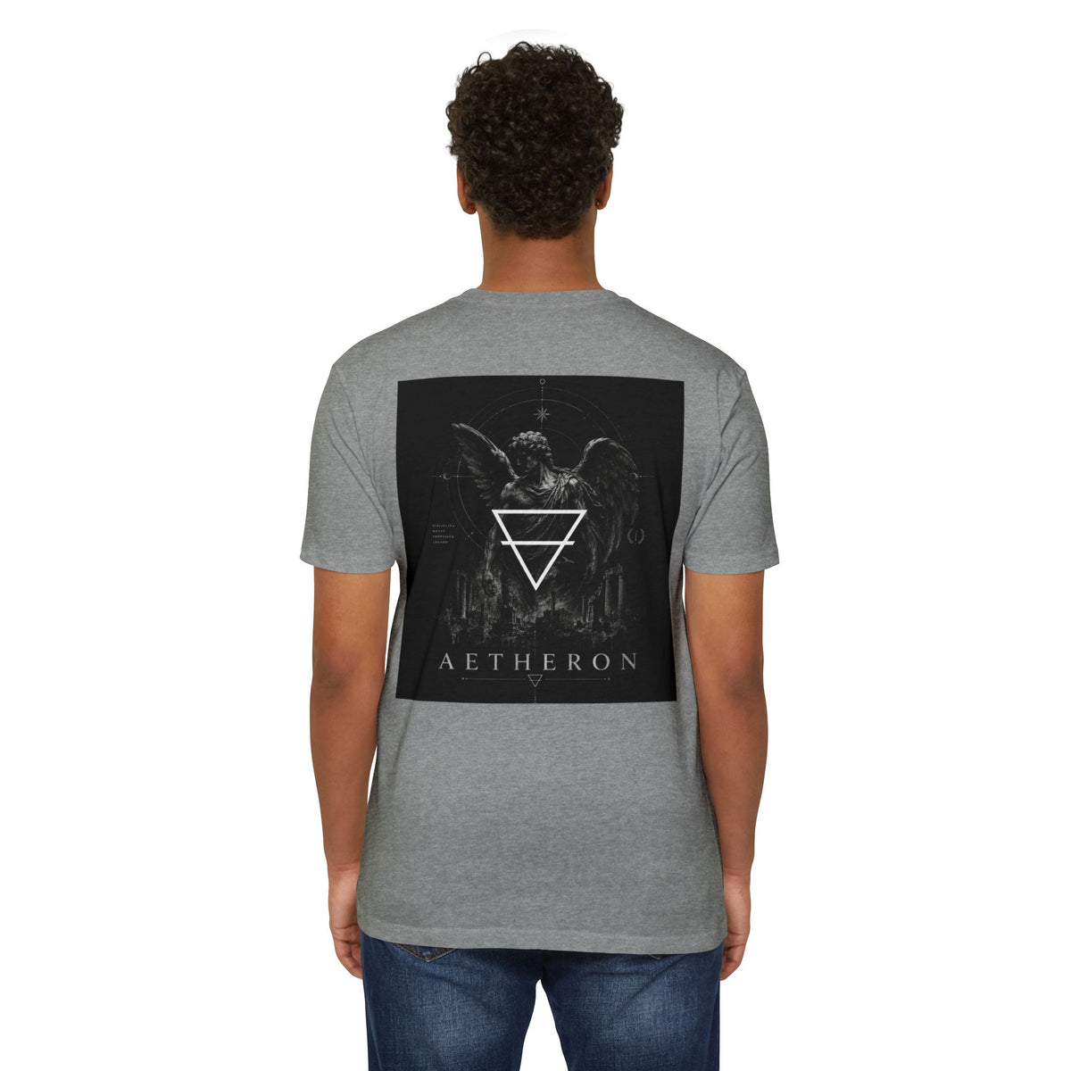 Aetheron Celestial Angel Tee – Gothic Sculpture Back Print